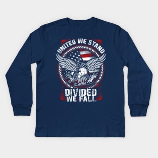 Patriotic Veterans Shirt United We Stand Divided We Fall Adult T-Shirt Kids Long Sleeve T-Shirt